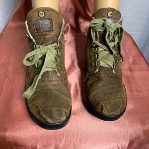 Toms Womens Brown Insulated Canvas Booties Size:8W